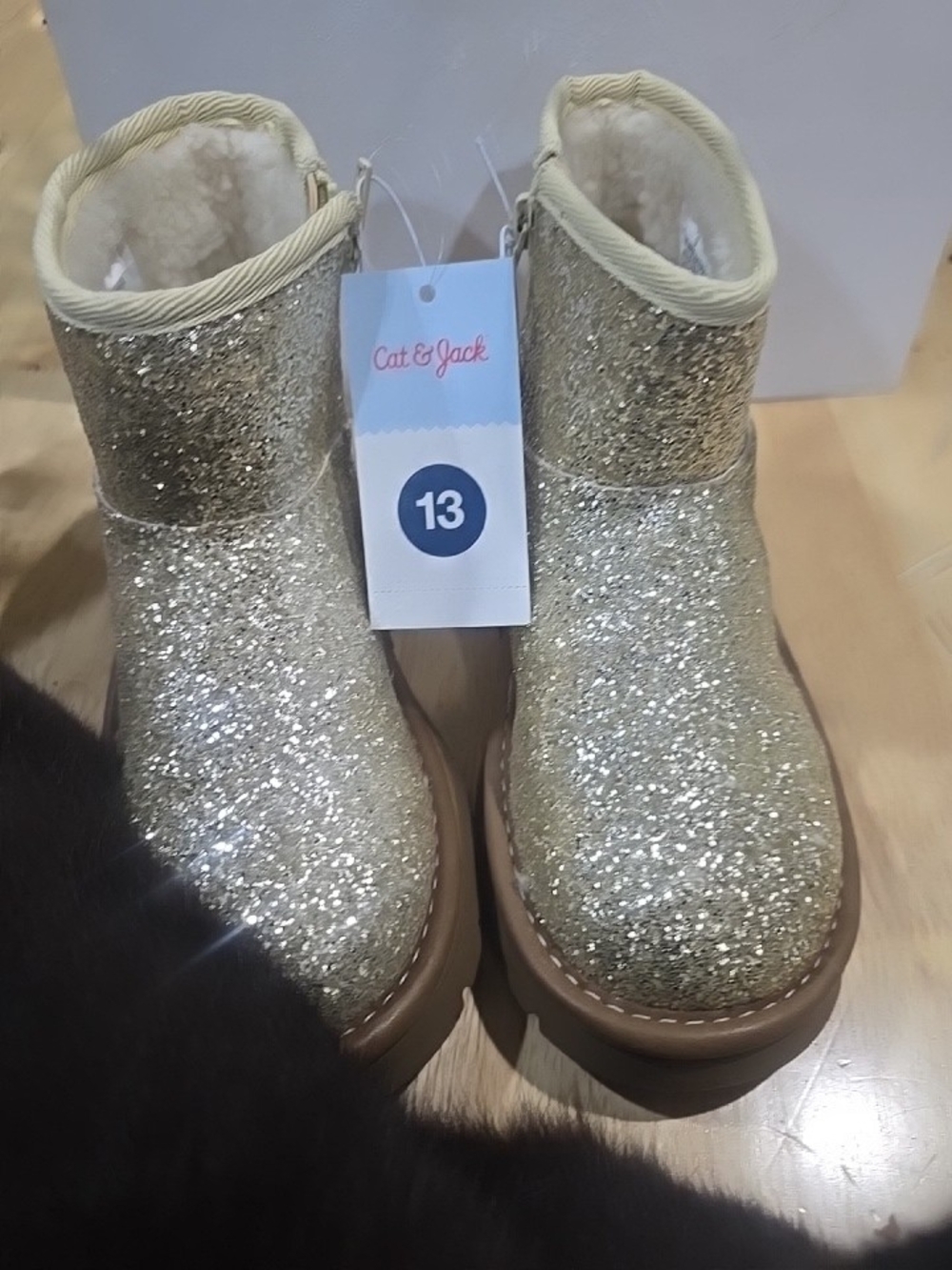Cat & Jack Kids' Gold Glitter Booties